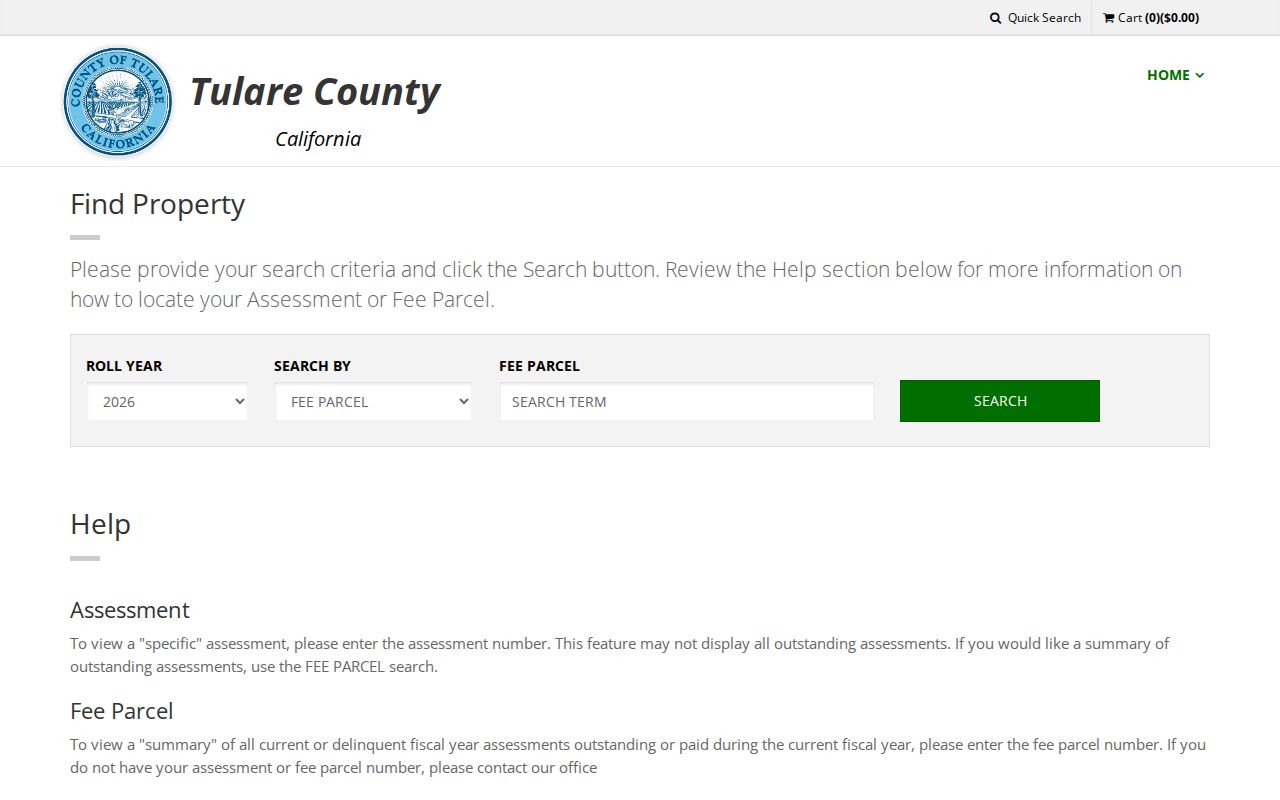 Porterville people search using the Tulare County property tax form