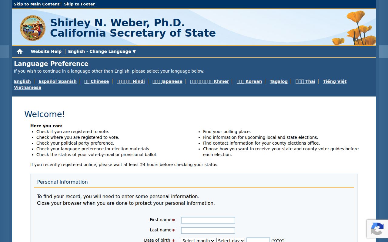 Porterville voter status lookup within a people search
