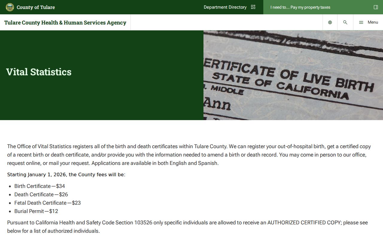 Porterville voter registration records contrast with Tulare County vital identity-record access